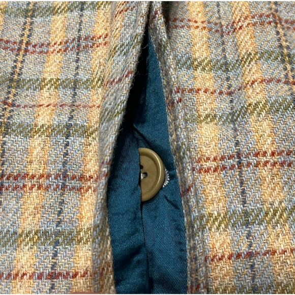 12-34 FACONNABLE Men's Wool Sport Coat Plaid Yellow/Blue/Red Large - Picture 6 of 8